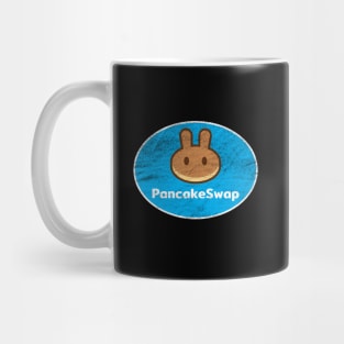 PancakeSwap CAKE Crypto Coin Blue Vintage Oval Mug